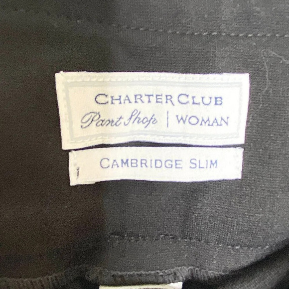 NWT Charter Club Cambridge Slim Leg Waist Smoothing Flocked Floral Pants 22W - Picture 5 of 12